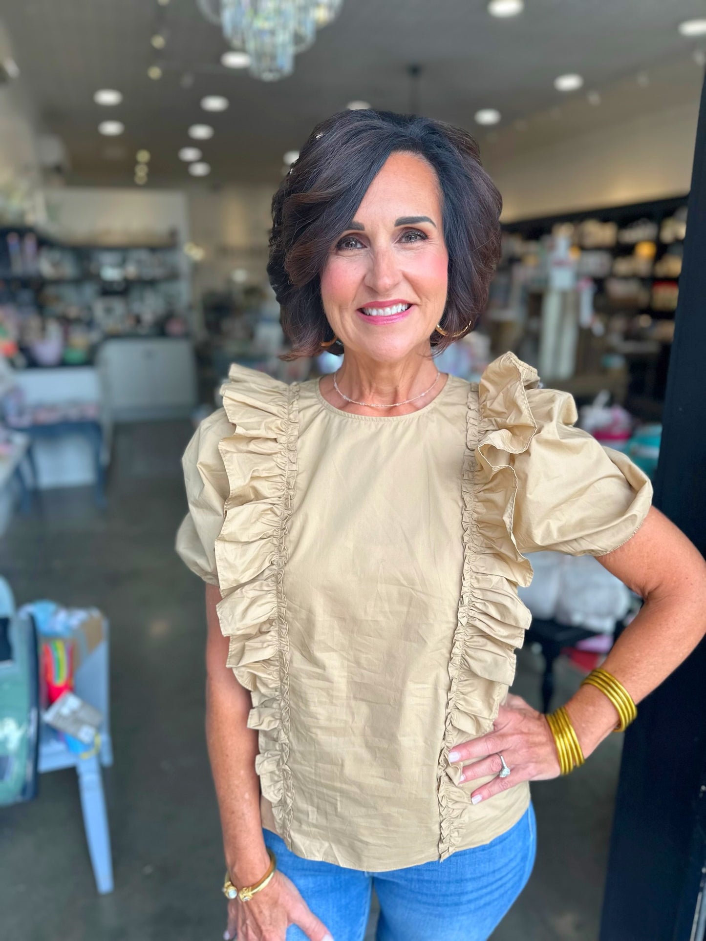 Tawny Ruffle Top
