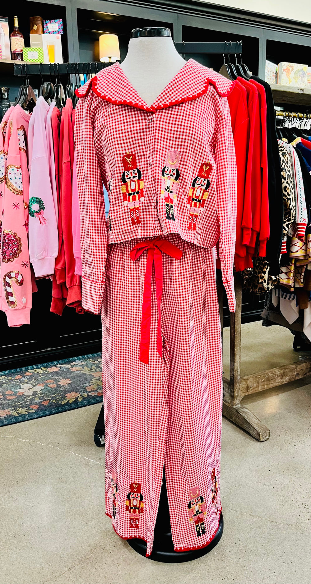 Gingham Nutcracker Pajama Set