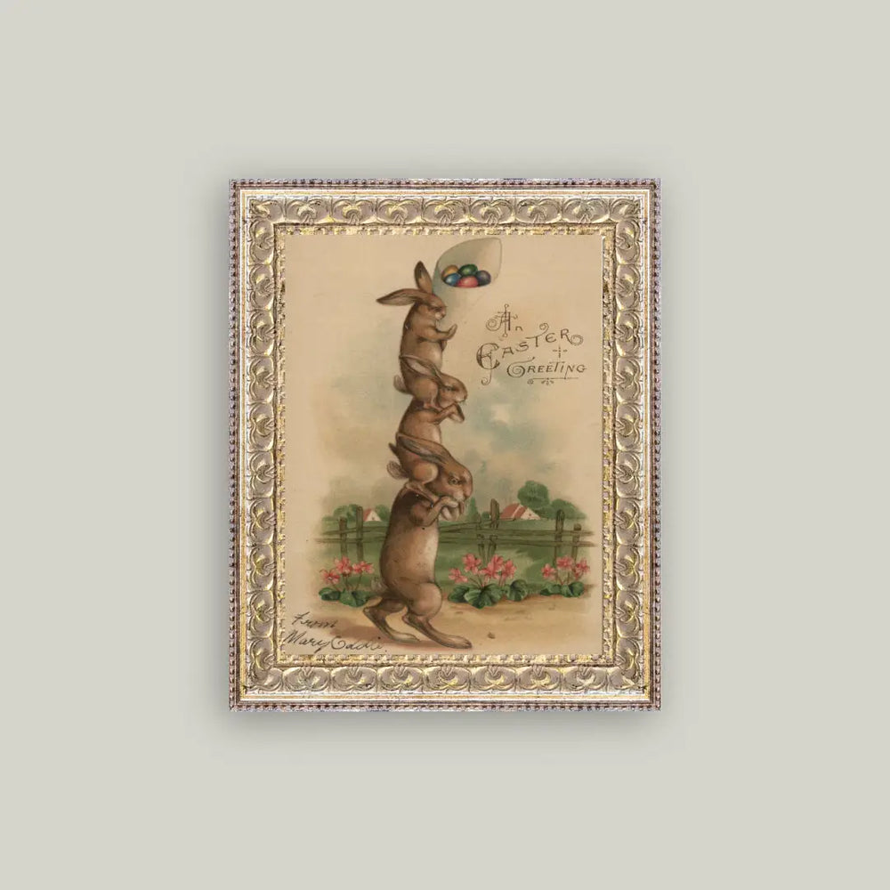 Easter Stacked Bunnies Framed Art