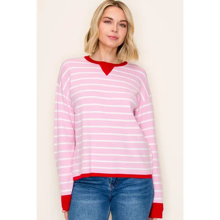 Presley Pink Striped Top