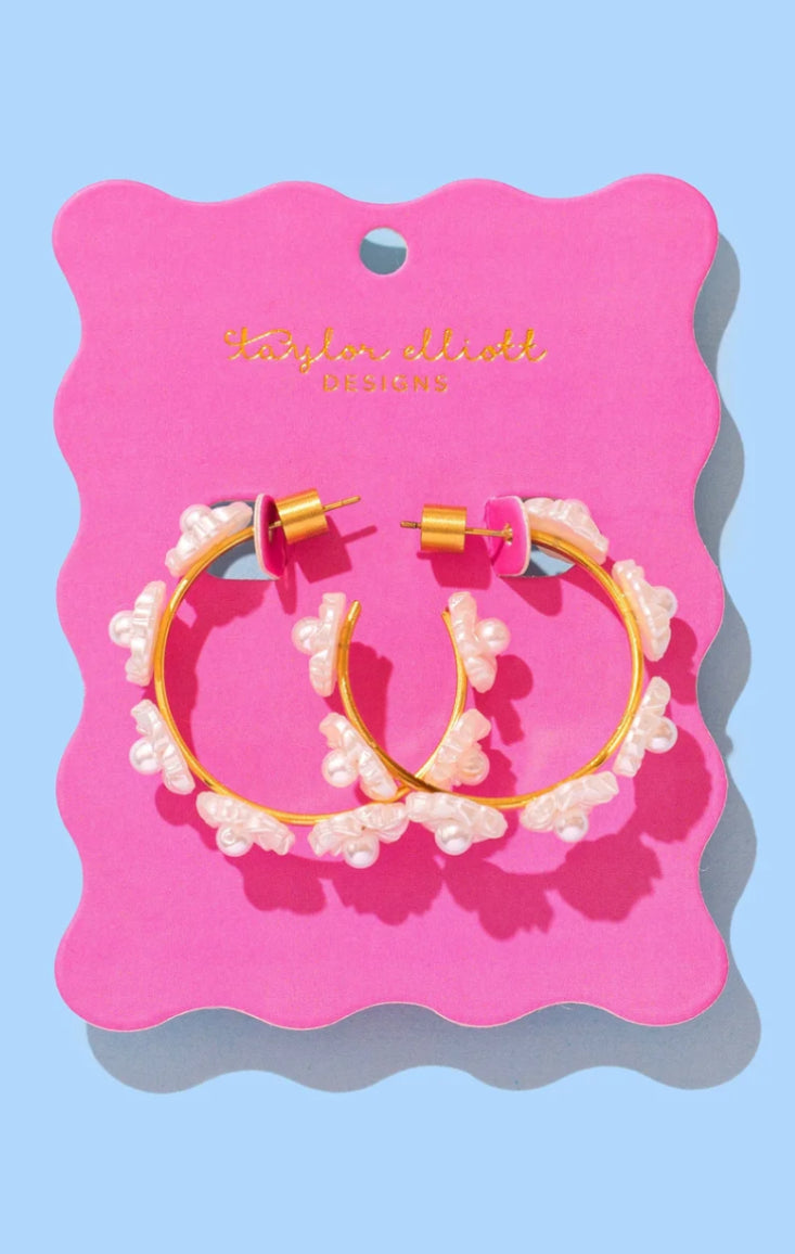 Amelia Pearl Hoop Earring