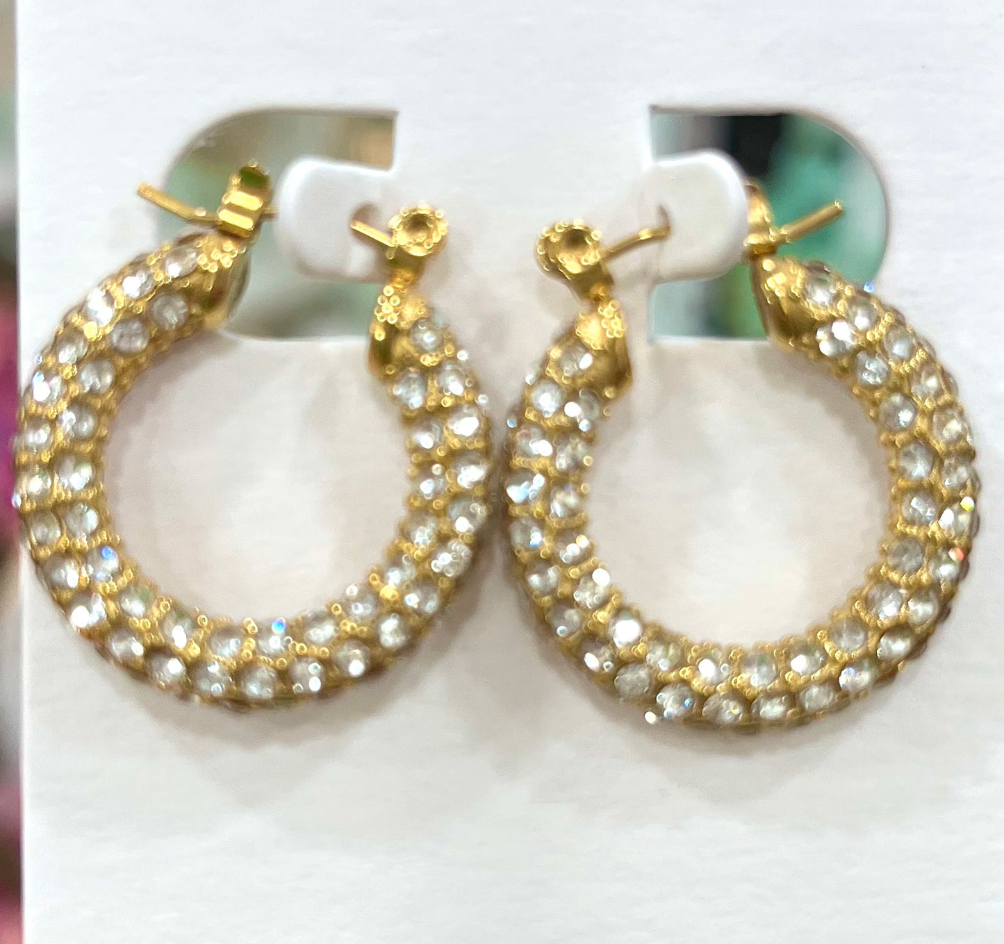 Gold Diamond Hoops