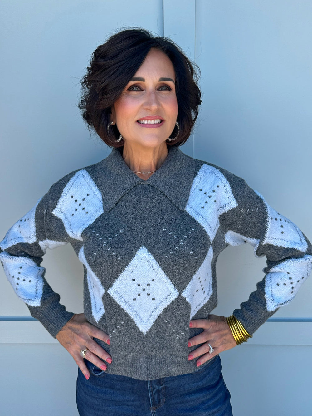 Jackie Diamond Jacquard Sweater