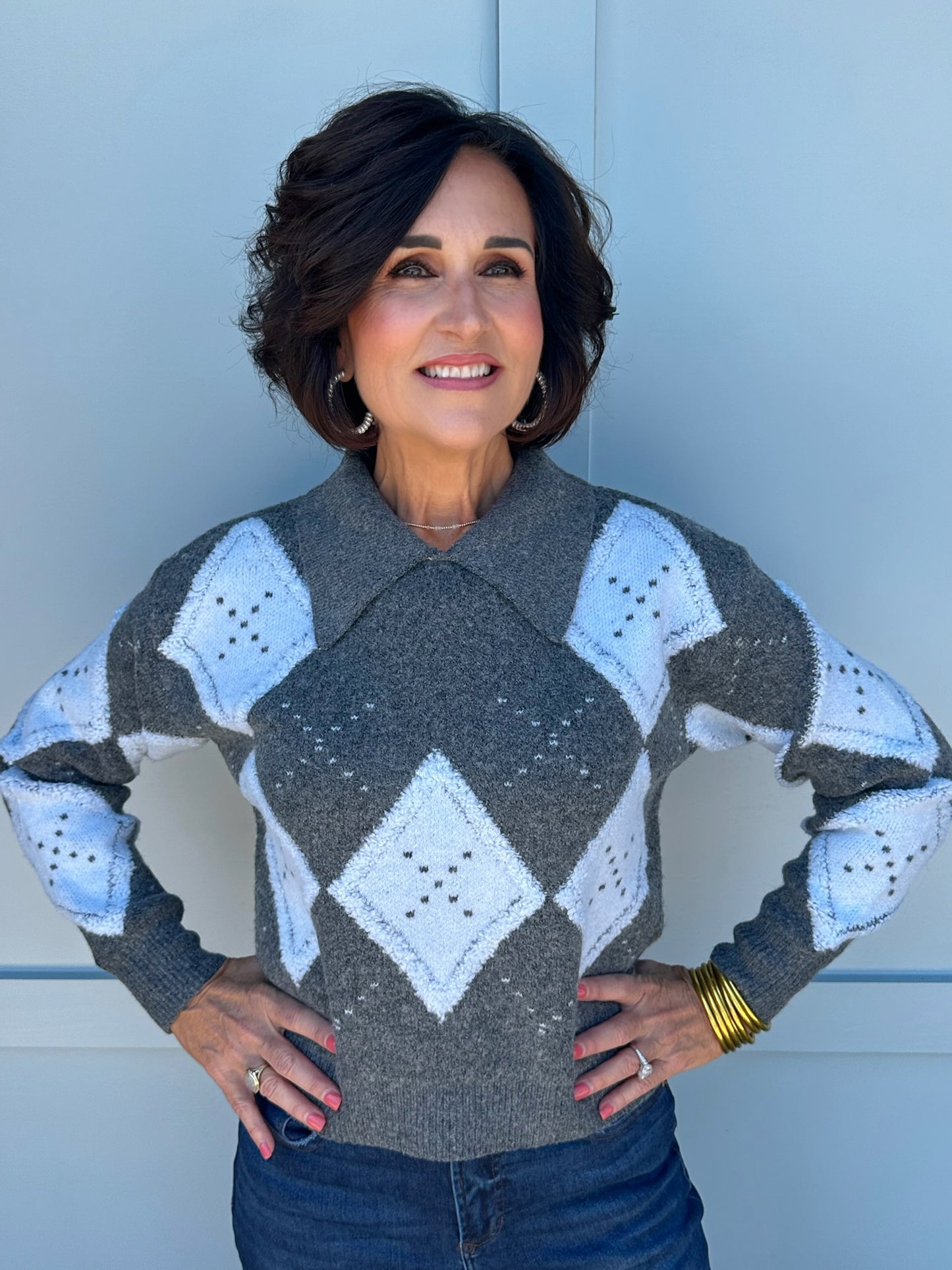 Jackie Diamond Jacquard Sweater