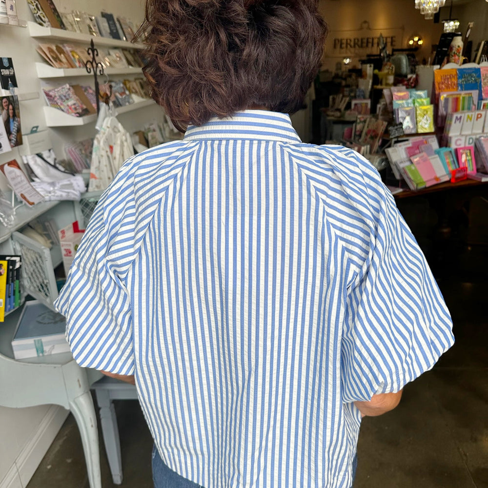 
                      
                        Betsy Blue and White Top
                      
                    