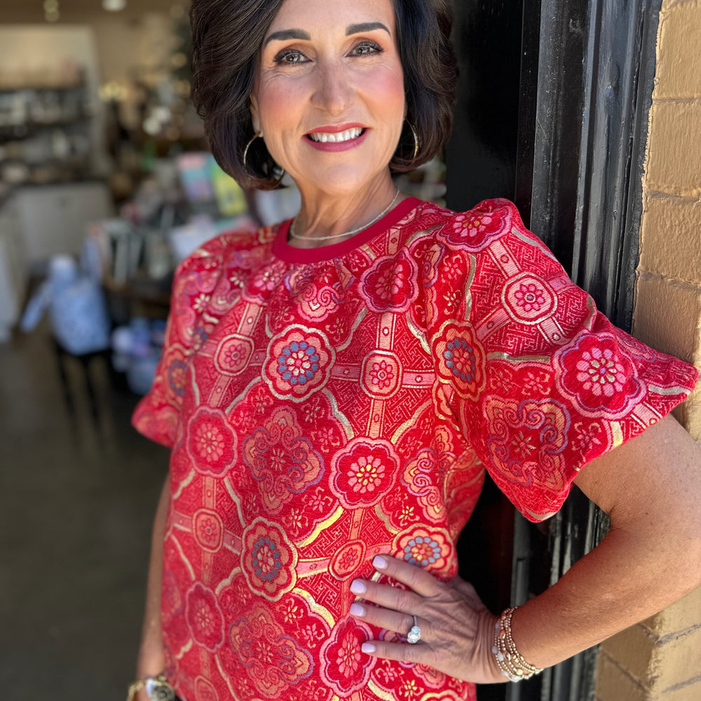 Mandala Puff Sleeve Top