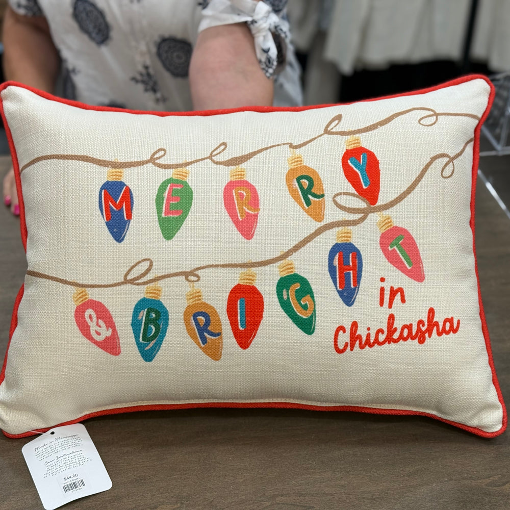 Merry & Bright In Chickasha Pillow