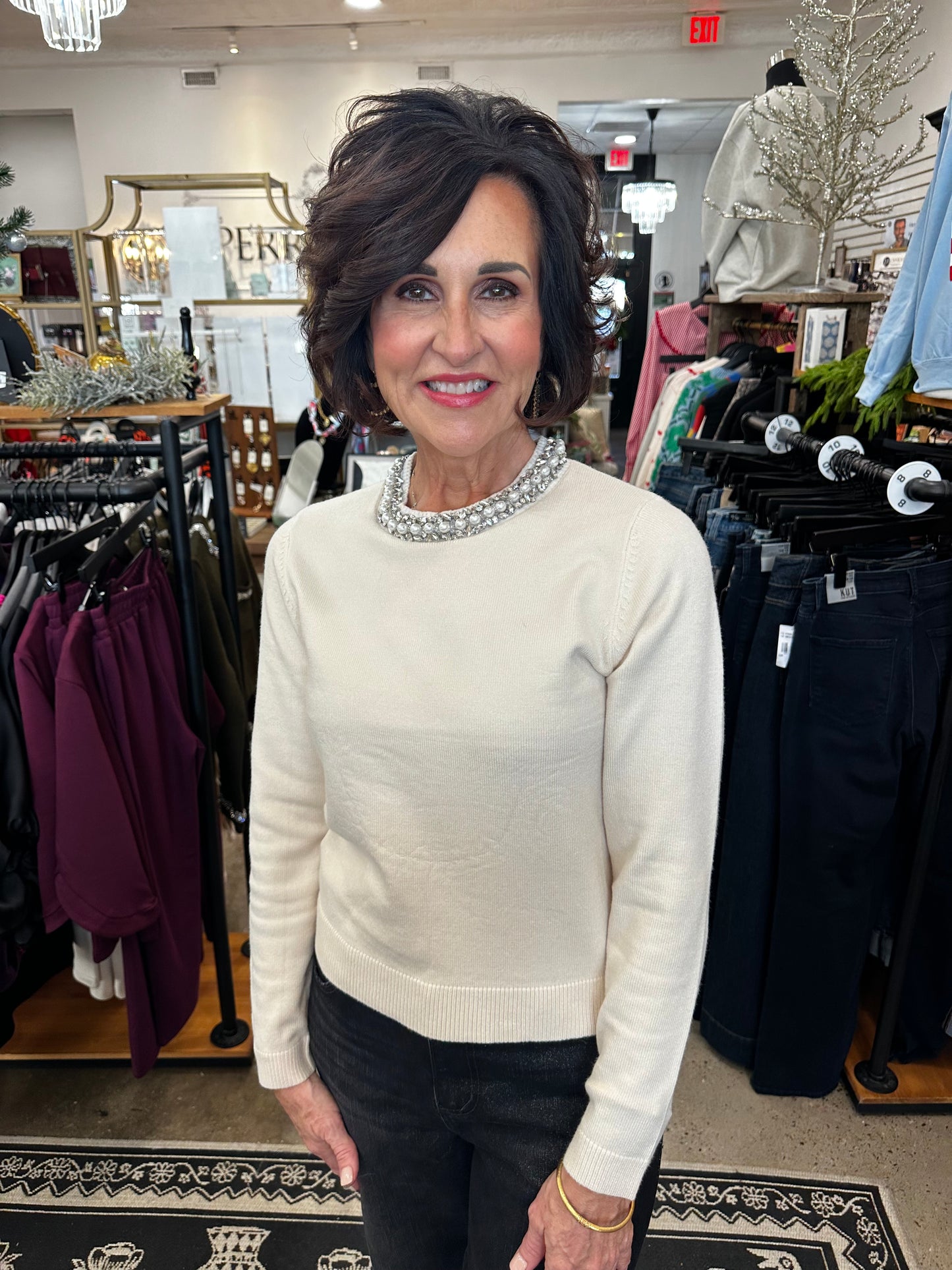 Pearl Perfection Cream Sweater