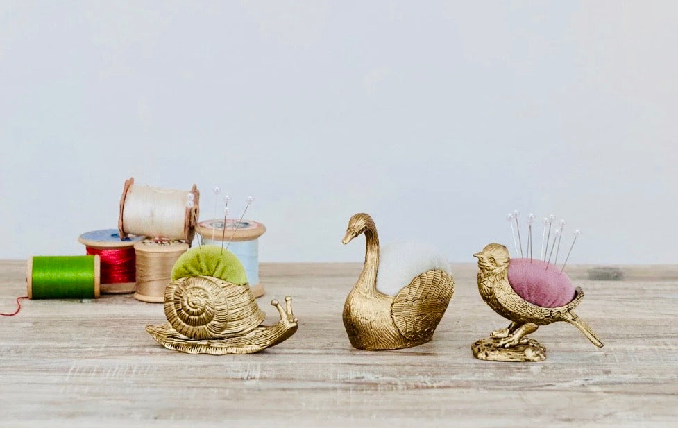 Antique Gold Velvet Pin Cushion