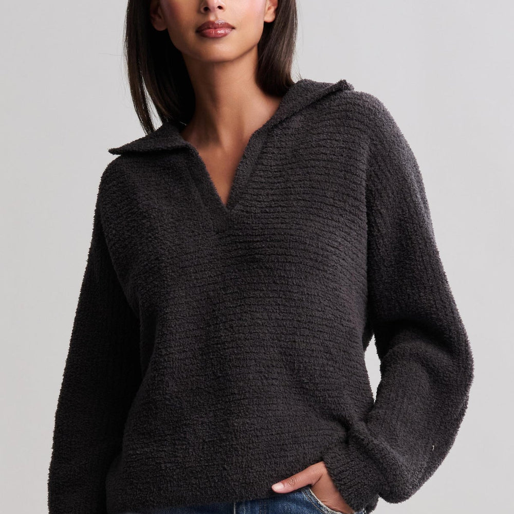 Barefoot Dreams Carbon Dolman Sleeve Collared Sweater