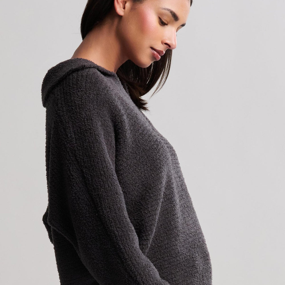 Barefoot Dreams Carbon Dolman Sleeve Collared Sweater