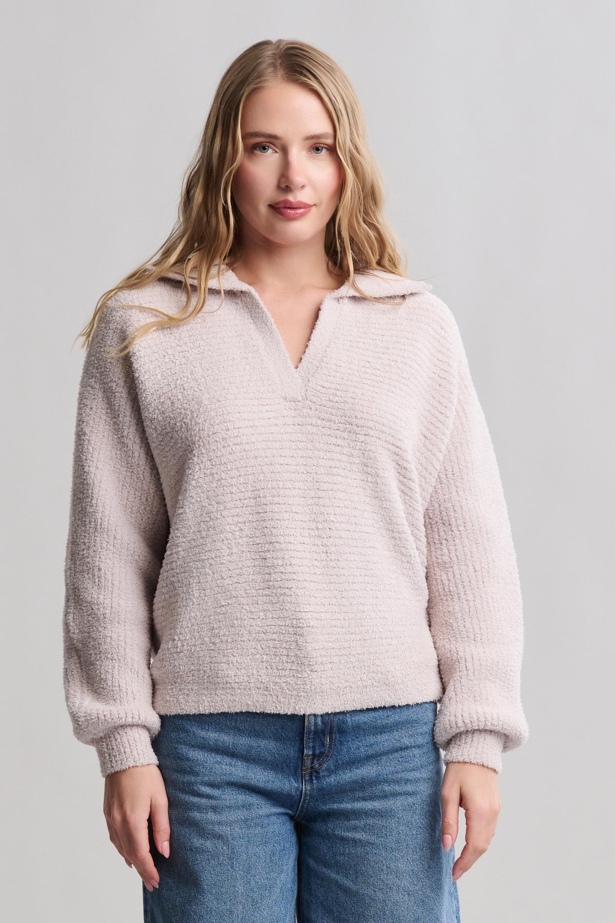 Barefoot Dreams Stone Dolman Sleeve Collared Pullover