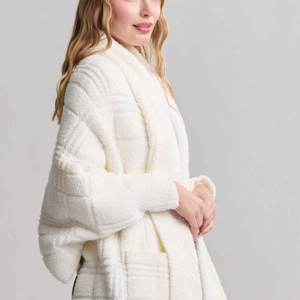 Barefoot Dreams Pearl Plaid CozyChic Blanket Cardigan
