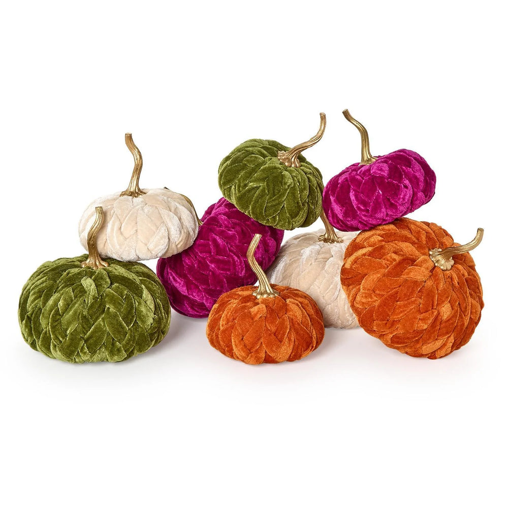 Magenta Plush Braided Pumpkins