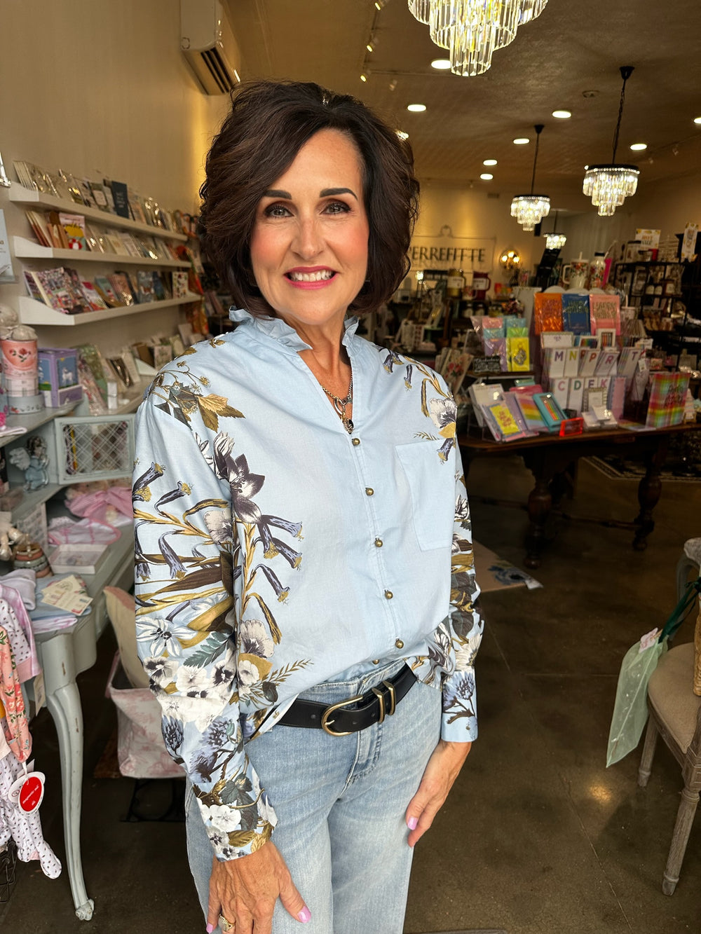 Francis Floral Button Up Top