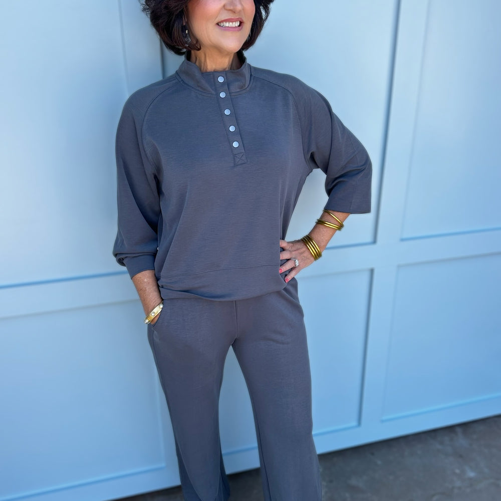 Graphite Luxe Cloud Wide Leg Pant