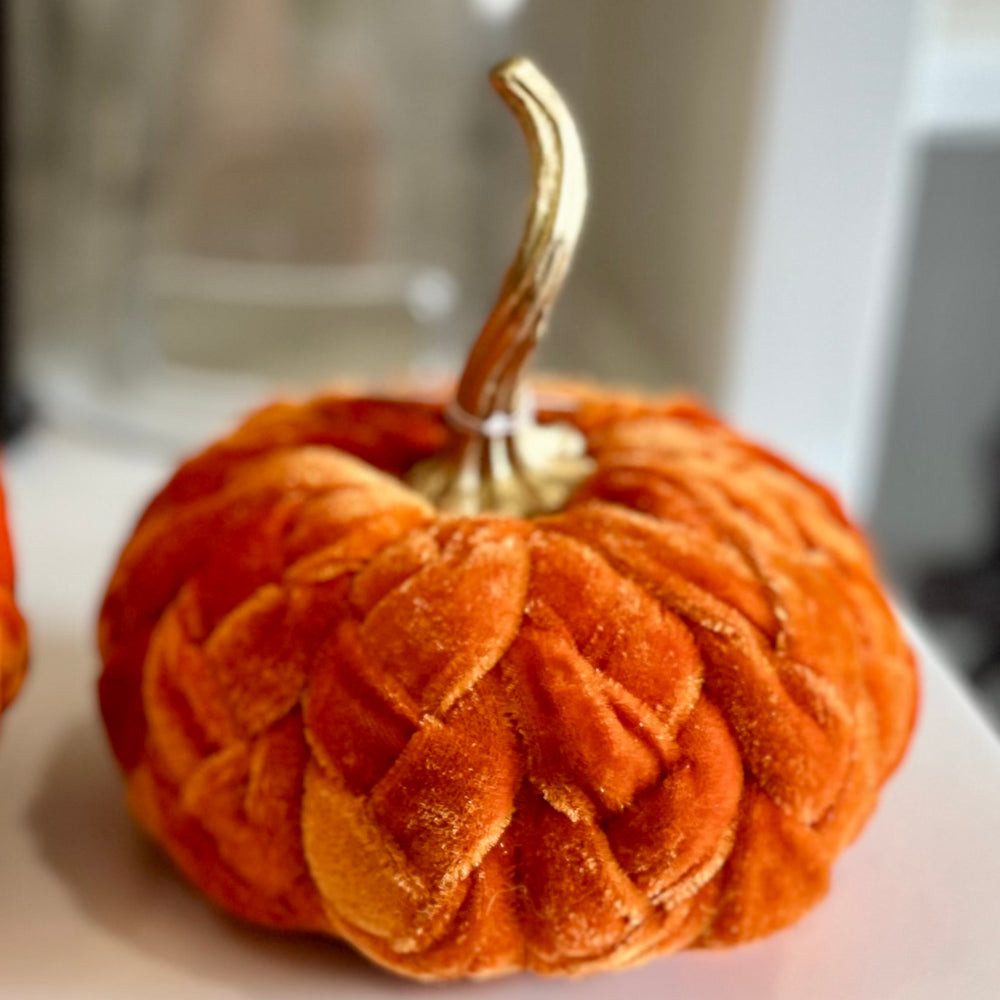 Orange Plush Braided Pumpkins