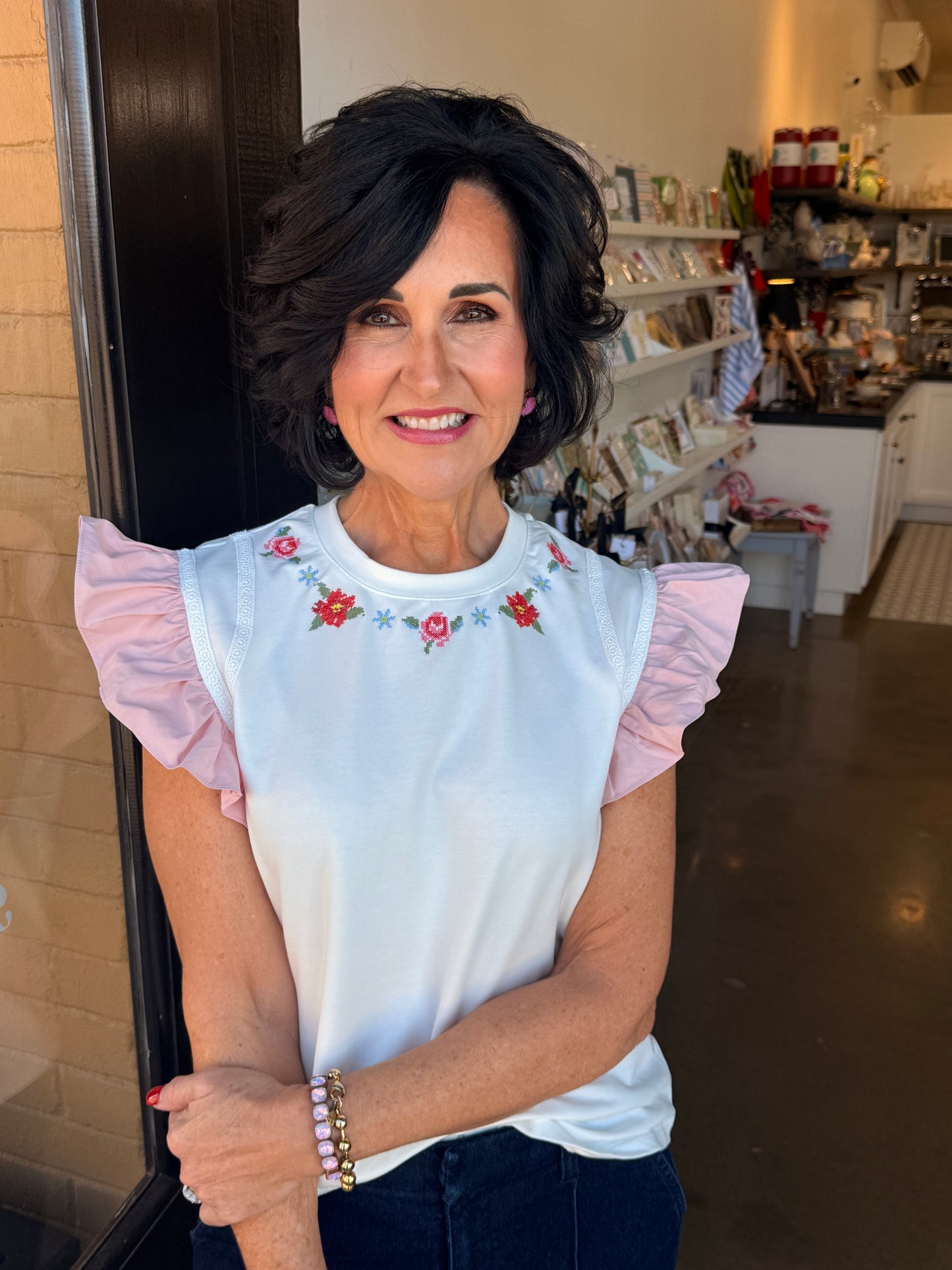 Spring is in the Air Embroidered Top