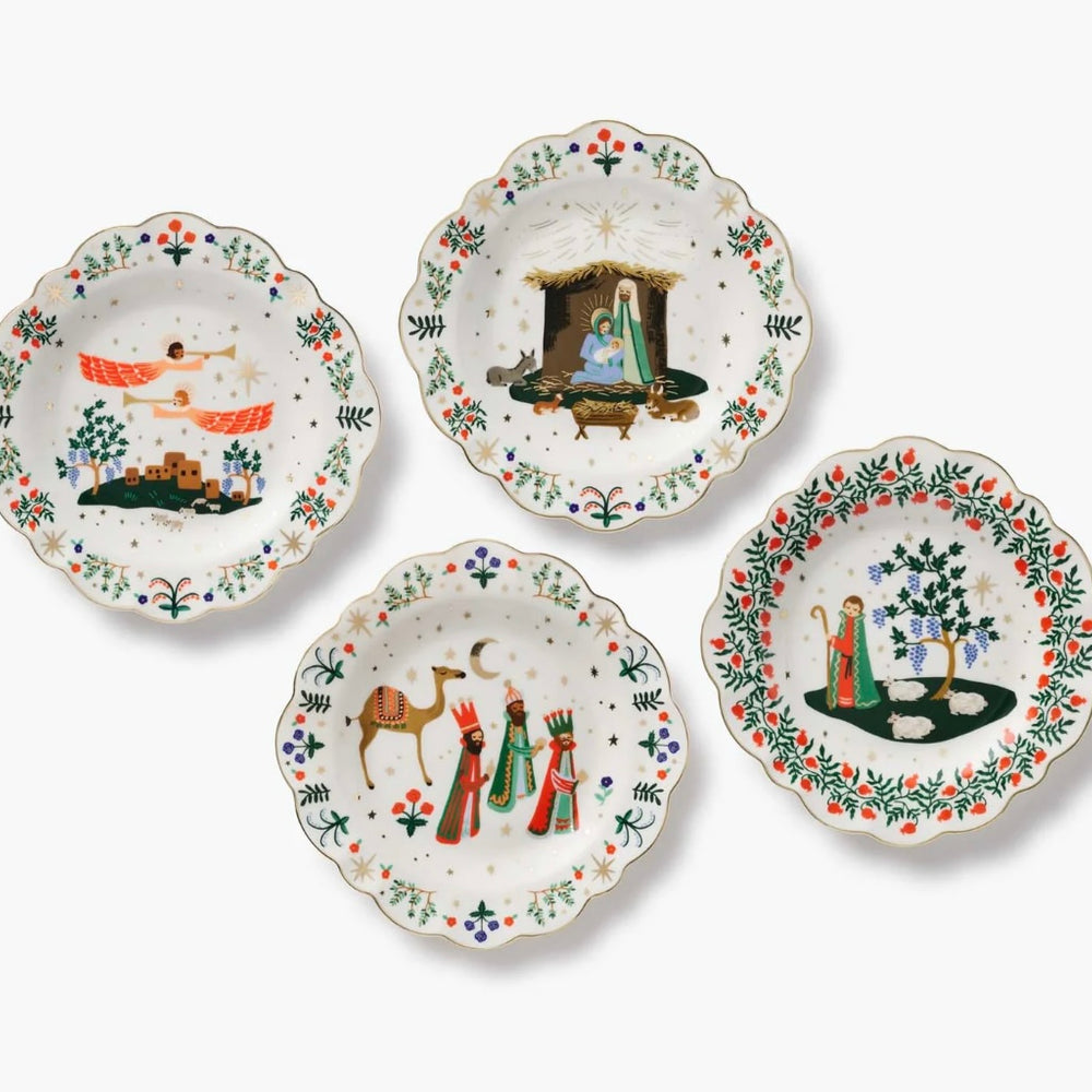 Rifle Paper Nativity Dessert Plates set of 4