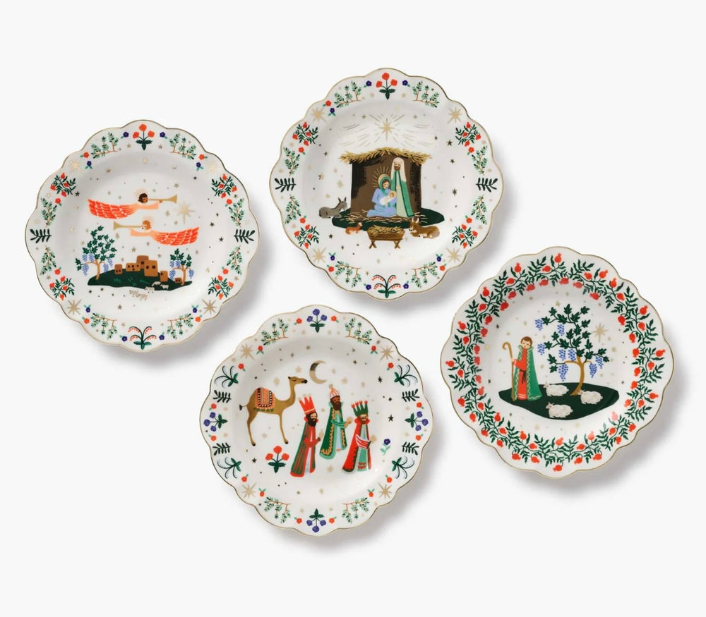 Rifle Paper Nativity Dessert Plates set of 4