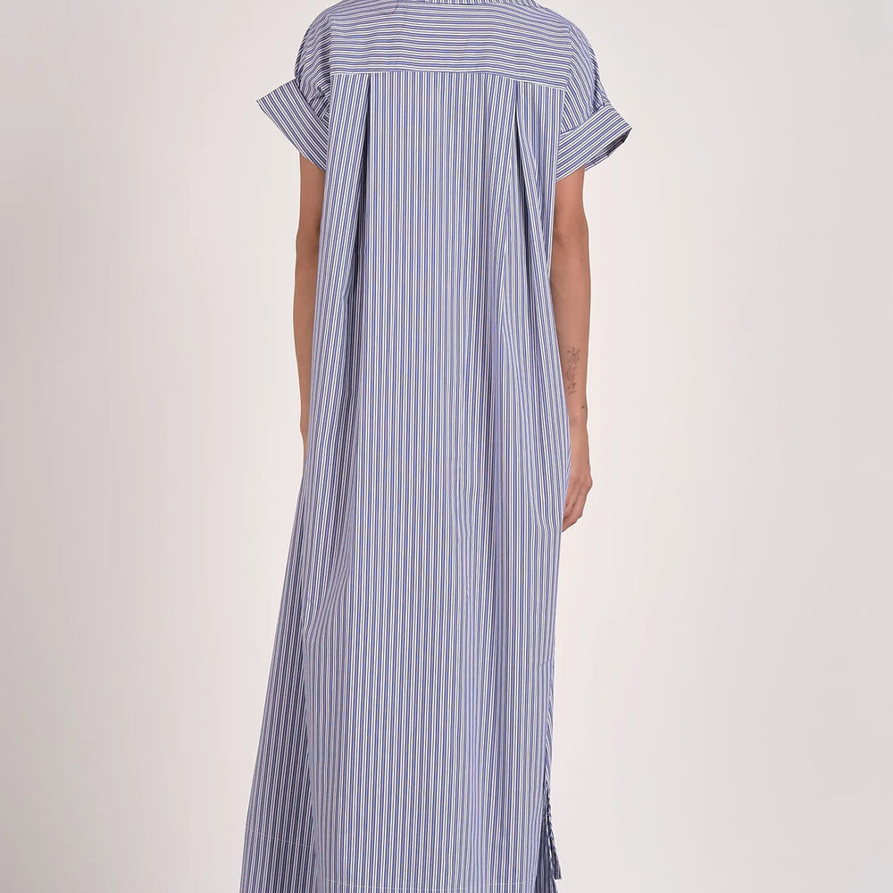 Maxi Navy Striped Shirt Dress
