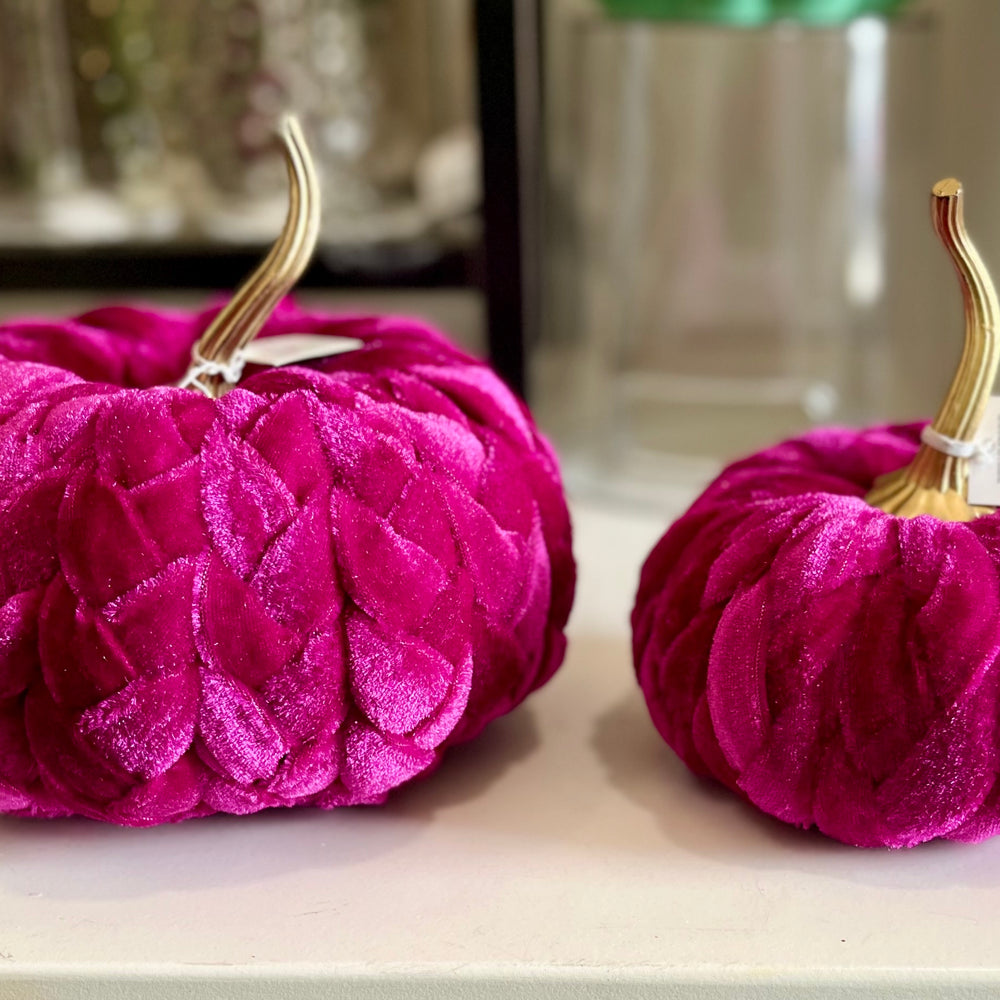 Magenta Plush Braided Pumpkins