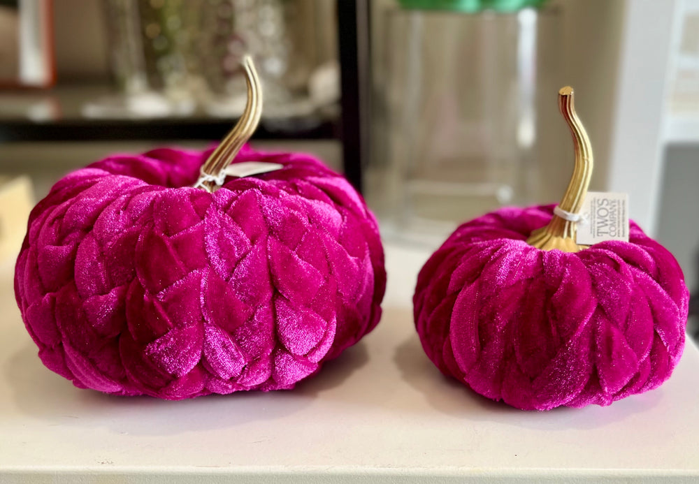 Magenta Plush Braided Pumpkins