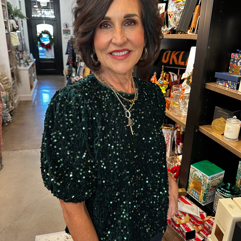 
                      
                        Festive Velvet Sequin Top
                      
                    