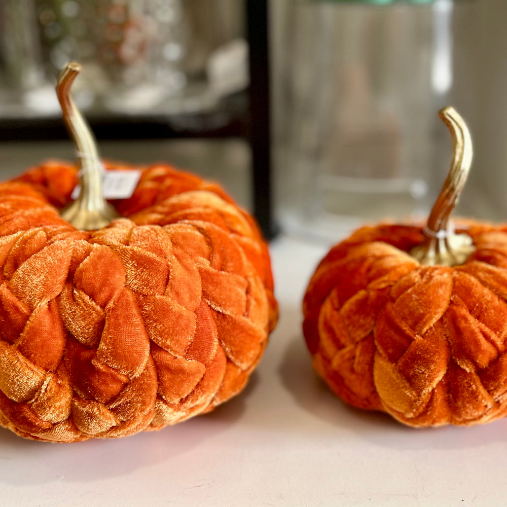 Orange Plush Braided Pumpkins