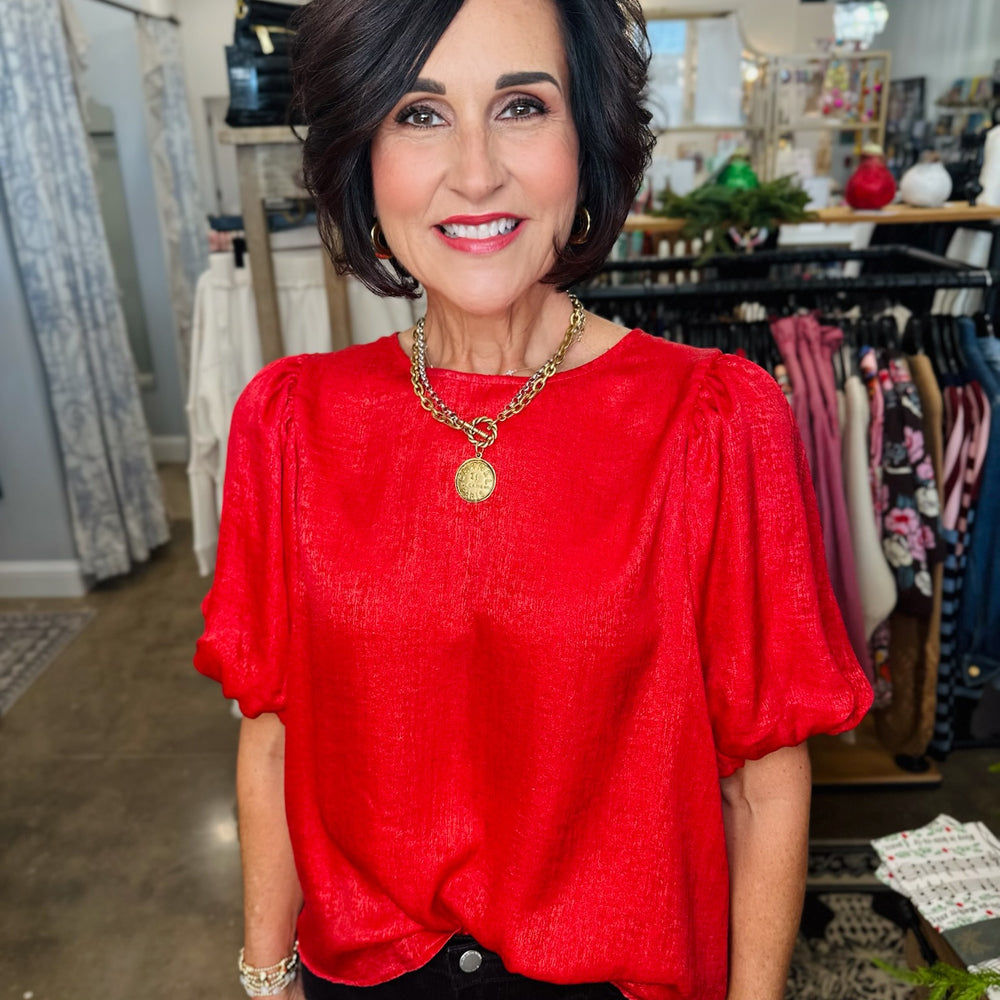 Red Festive Foil Top