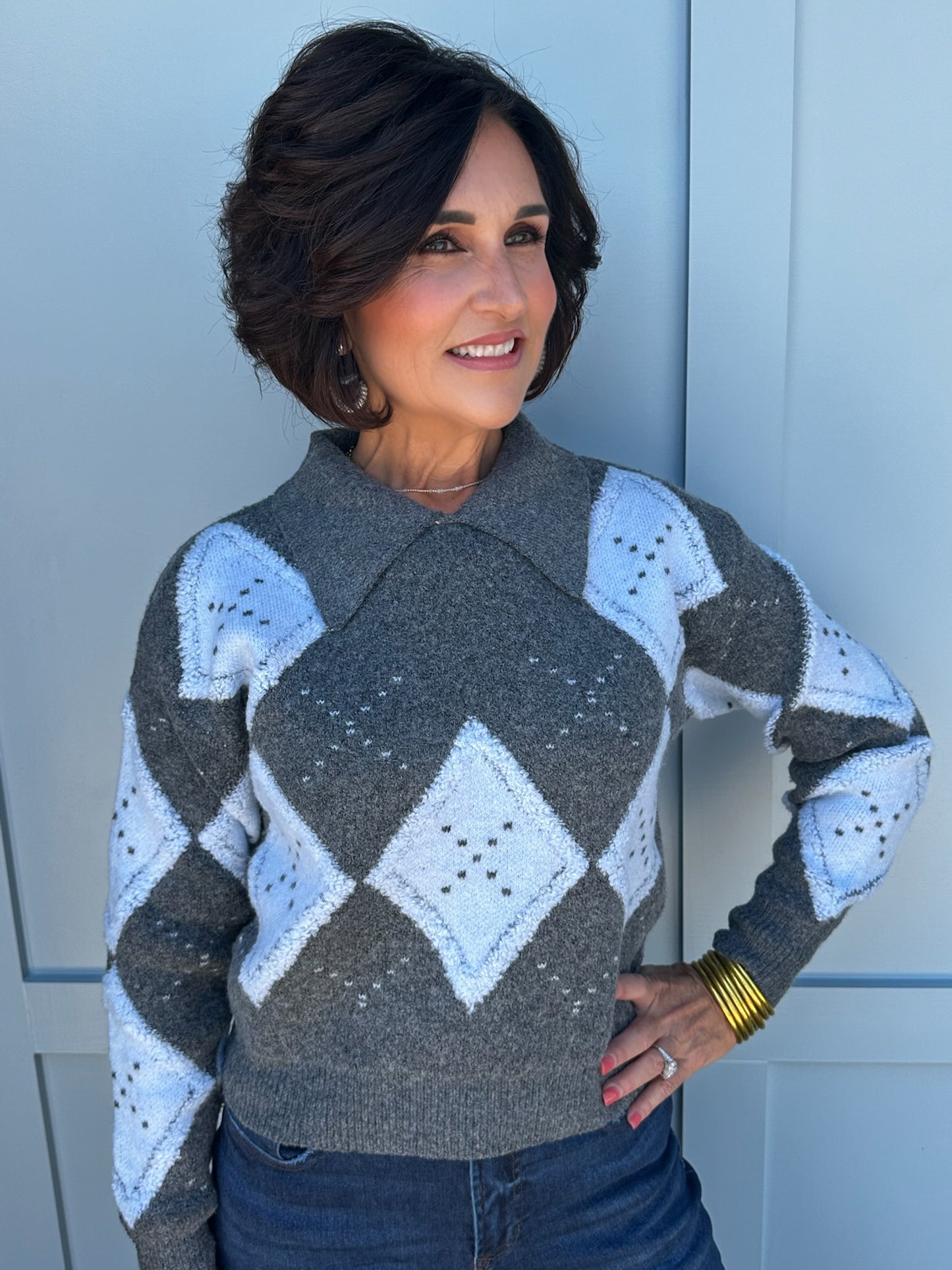 Jackie Diamond Jacquard Sweater