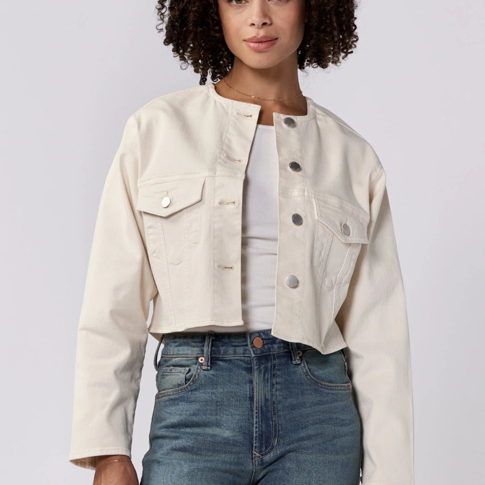 Wheat Cropped Clean Line Jacket