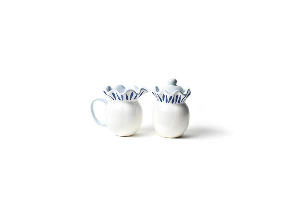 Iris Blue Drop Ruffle Cream /Sugar Set