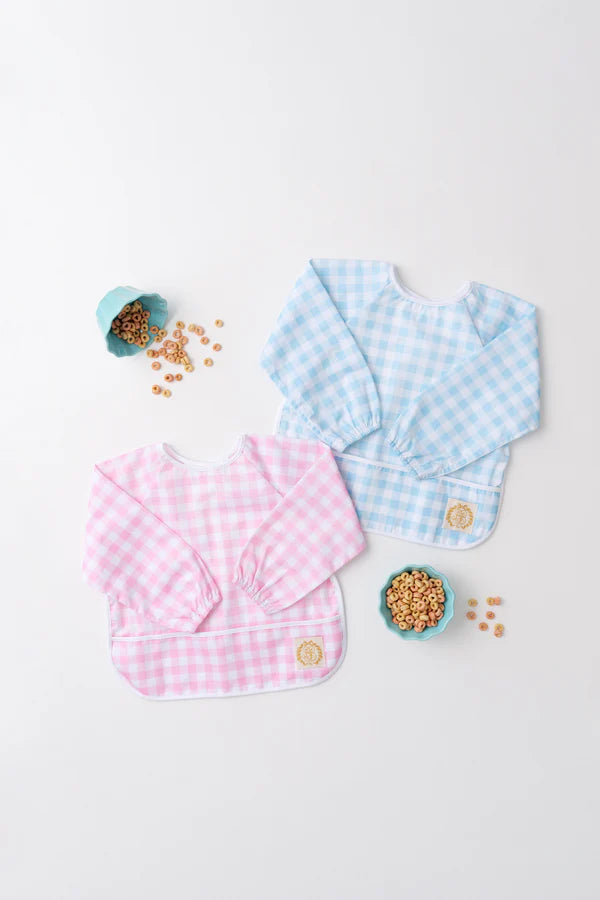 Pink Gingham Biscuit Bib