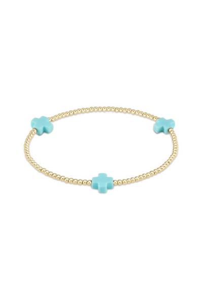 enewton Signature Cross Gold Pattern 2mm Bracelet