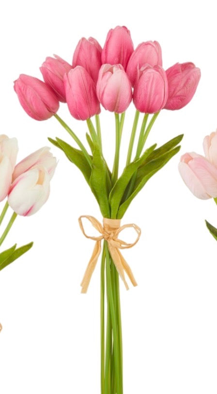 Real Touch 15" Pink Tulip Bundle