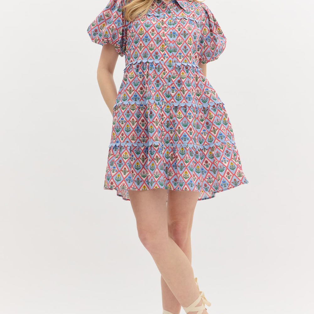
                      
                        Floral Ricrac Trim Dress
                      
                    