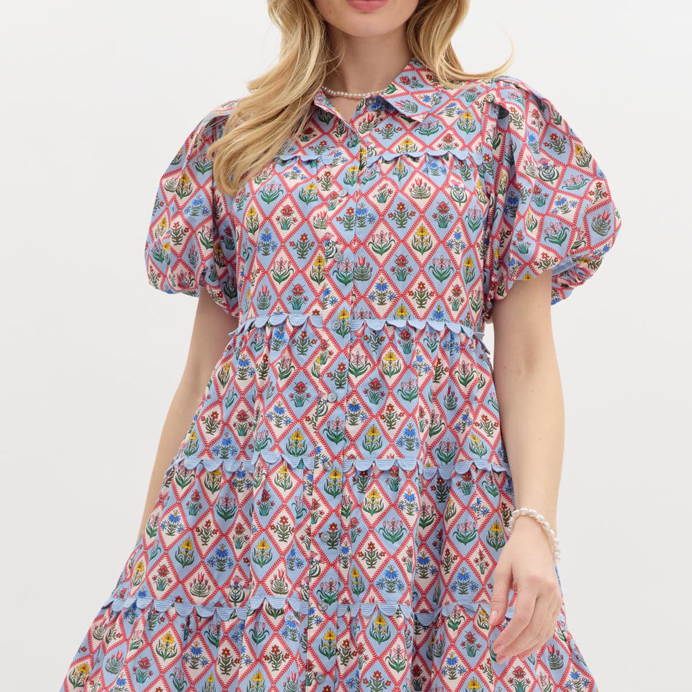 
                      
                        Floral Ricrac Trim Dress
                      
                    