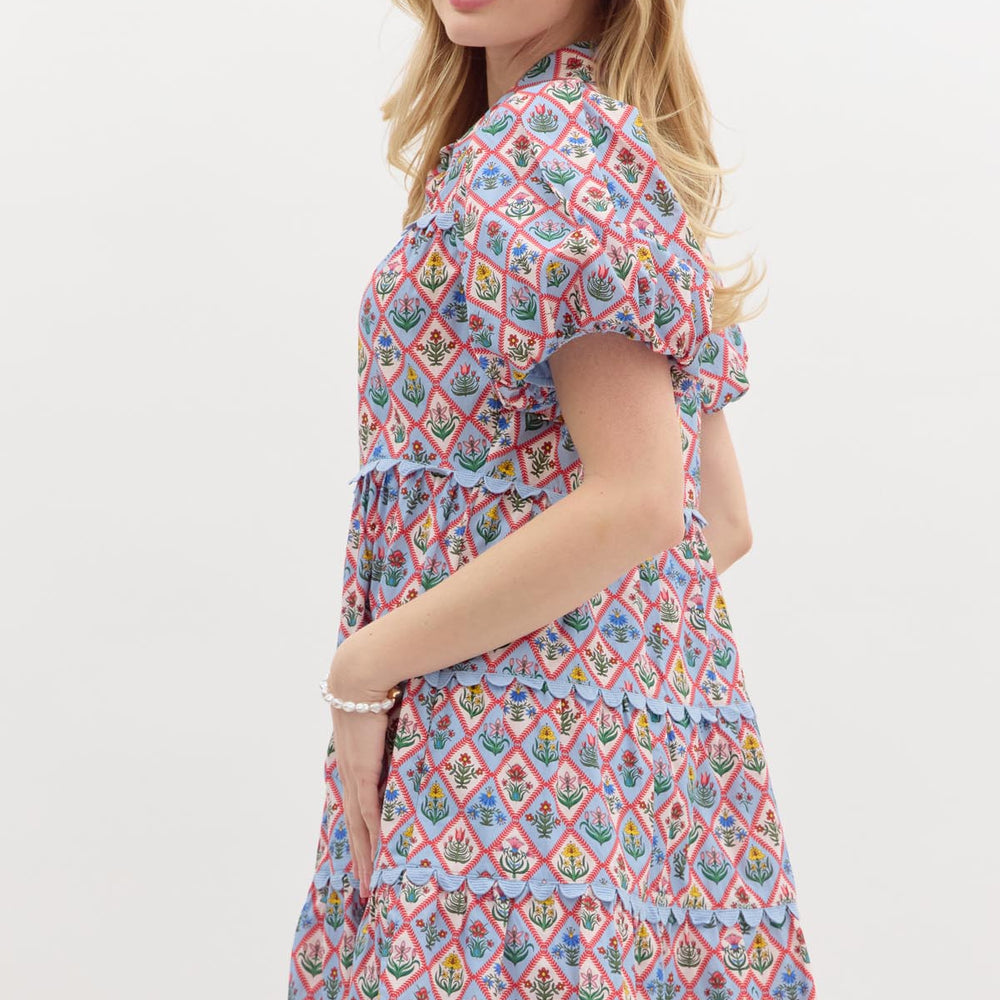 
                      
                        Floral Ricrac Trim Dress
                      
                    