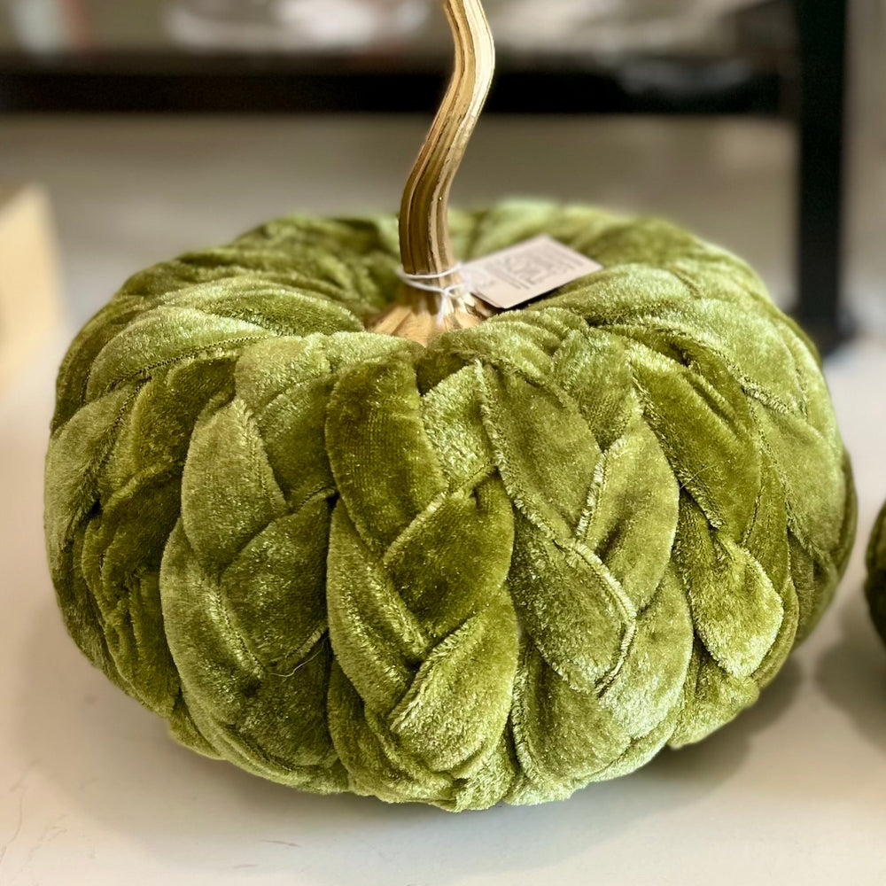 
                      
                        Olive Green Plush Braided Pumpkins
                      
                    