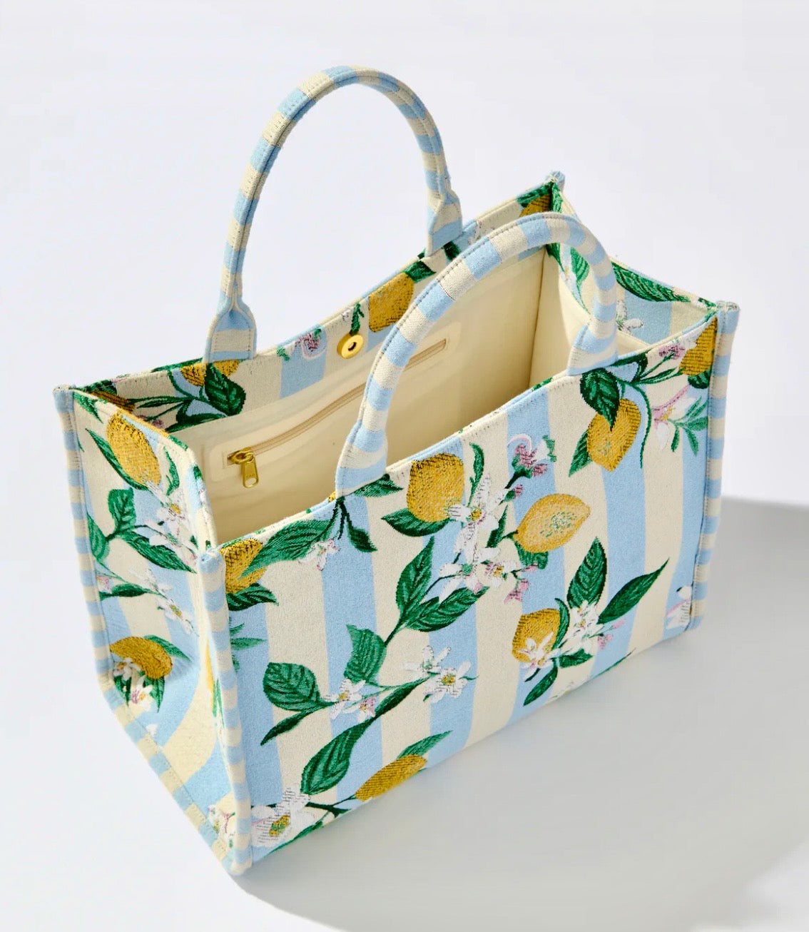 Lemon Stripe Jacquard Tote