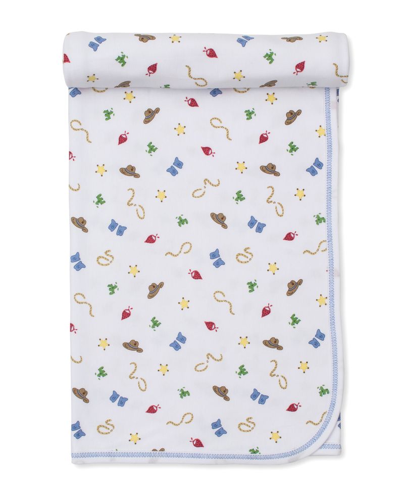 Western Cowboy Receiving Blanket
