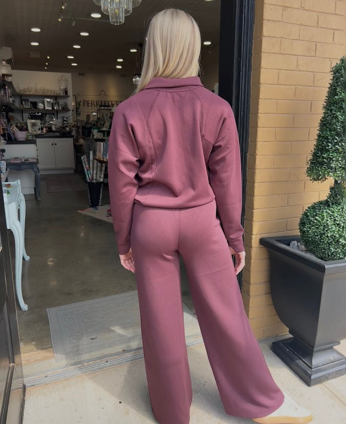 Merlot Truffle Cloud Fleece Flare Pant