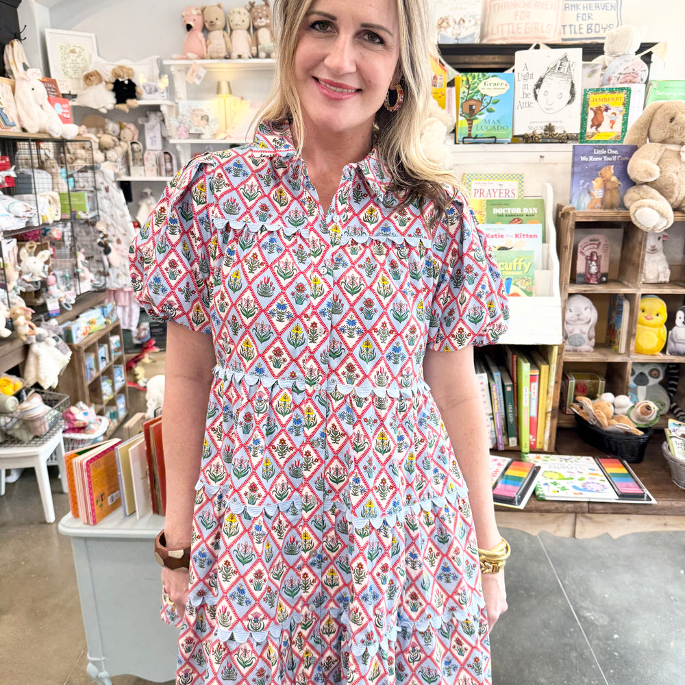 
                      
                        Floral Ricrac Trim Dress
                      
                    