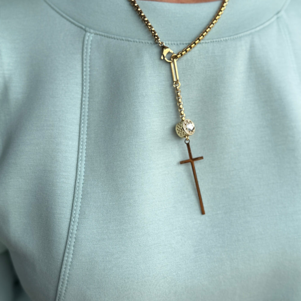 Cross Drop Necklace
