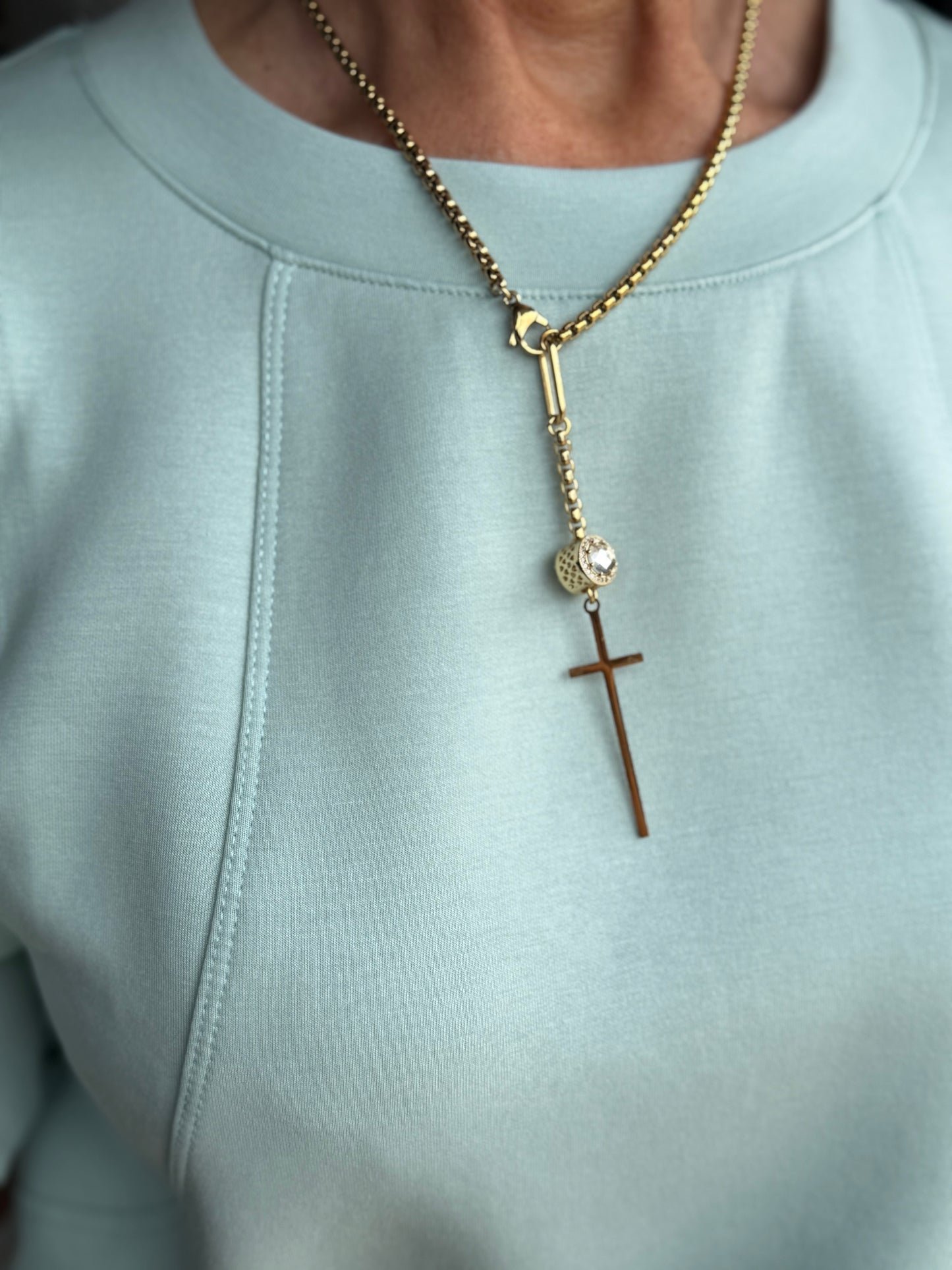 Cross Drop Necklace