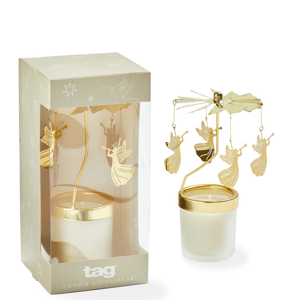 Snowcap Angel Carousel Candle