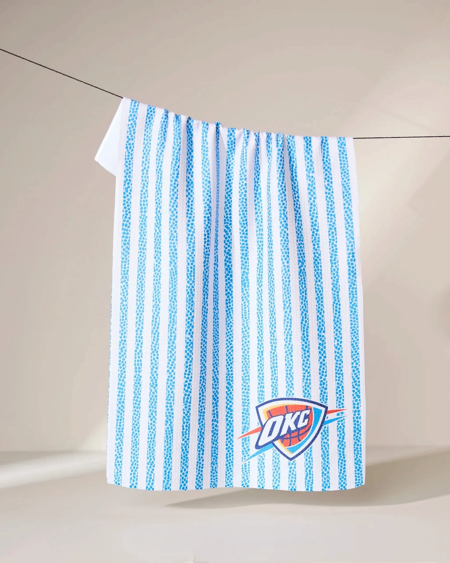 Geometry OKC Thunder Grip Stripe Tea Towel