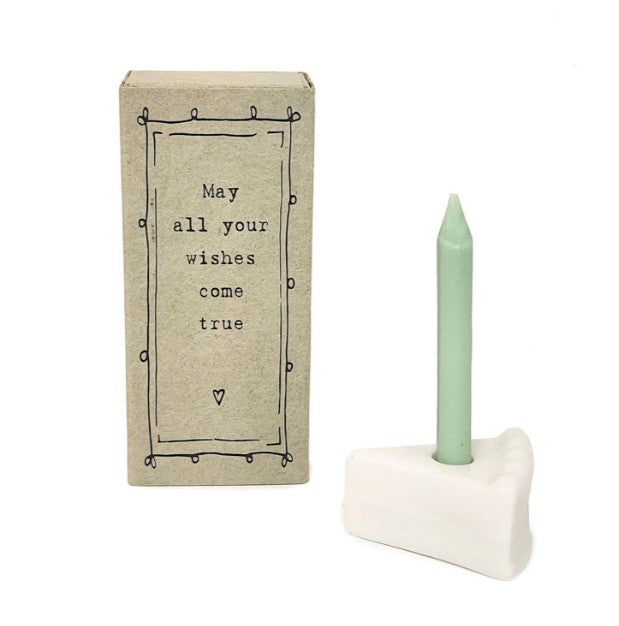 May all Your Wishes Come True candle and slice of cake