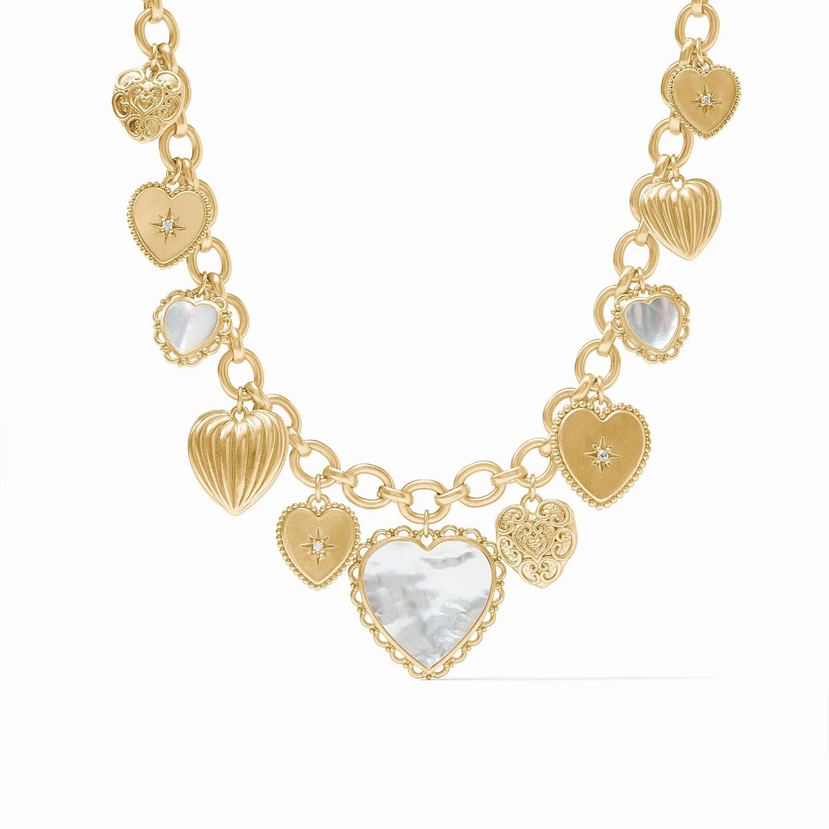 Julie Vos Gold Heart Charm Necklace